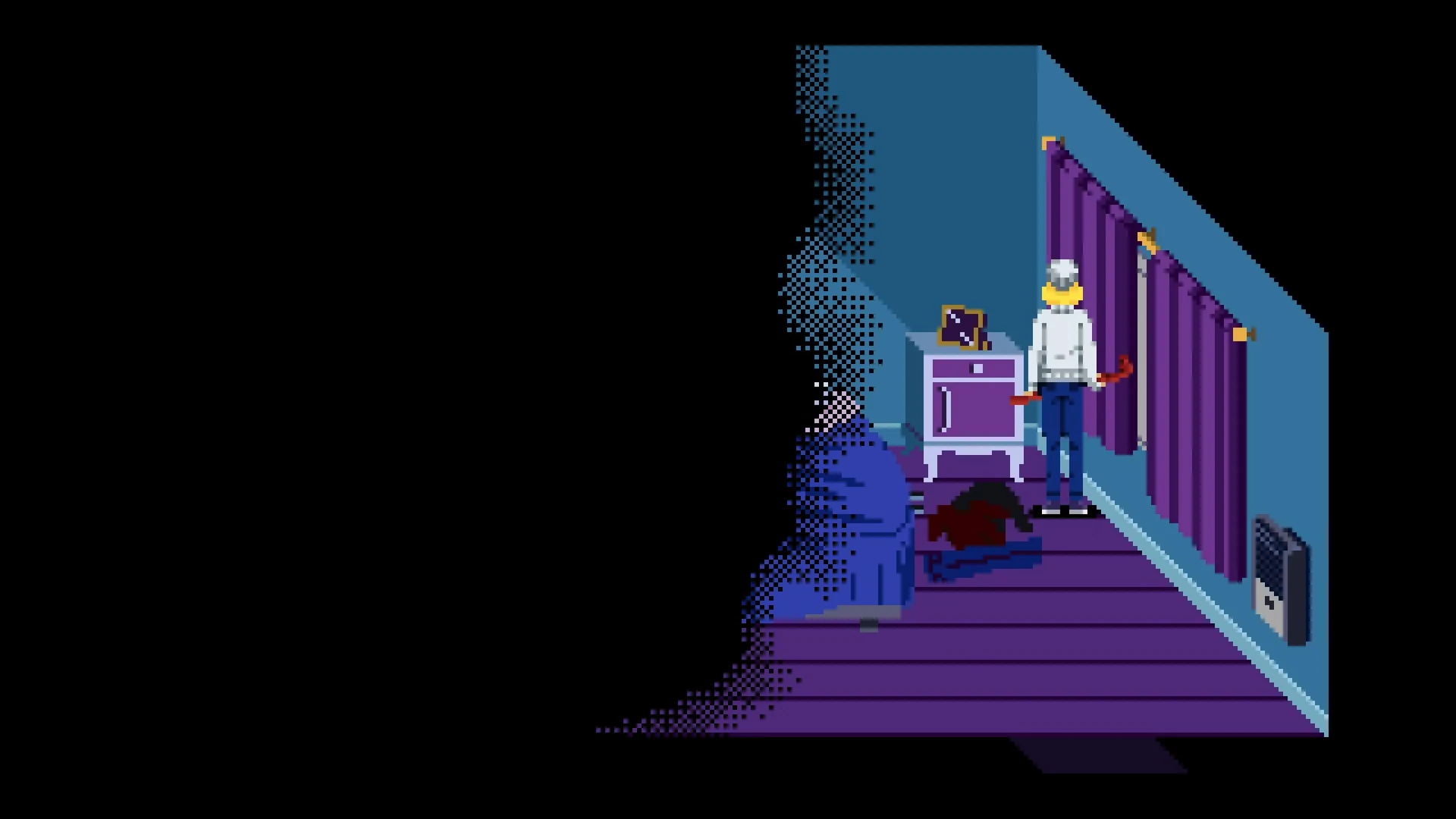 The empty photo frame on the right bedside cabinet in Iván’s Floor 3 bedroom